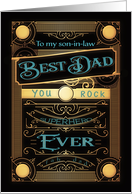 To my Son-in-Law, Happy Father’s Day, Retro, Gold-Effect card
