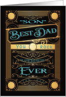 You are like a Son to me, Happy Father’s Day, Retro, Gold-Effect card