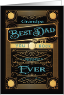 To my Grandpa, Happy Father’s Day, Retro, Gold-Effect card