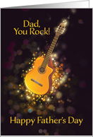 Dad, You Rock, Happy Father’s Day, Guitar, Gold-Effect card