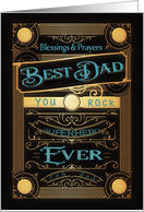 Blessings and Prayers, Christian Father’s Day, Retro, Gold-Effect card