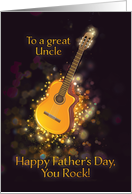 To a great Uncle, You Rock, Happy Father’s Day, Retro, Gold-Effect card