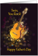 Twin, You Rock, Happy Father’s Day, Retro, Gold-Effect card