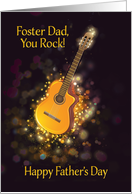 Foster Dad, You Rock, Happy Father’s Day, Gold-Effect, Guitar card