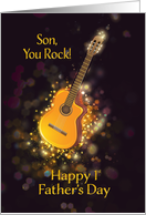 Son, You Rock, Happy First Father’s Day, Gold-Effect, Guitar card