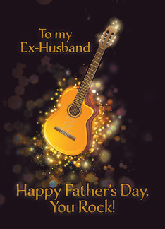 Ex-Husband, You Rock, Happy Father's Day, Gold-Effect, Guitar