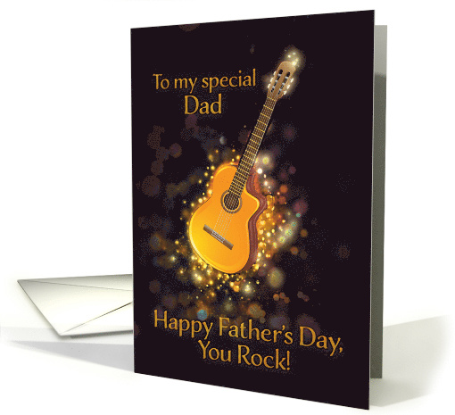 To Dad, Happy Father's Day, Gold-Effect, Guitar card (1526574)