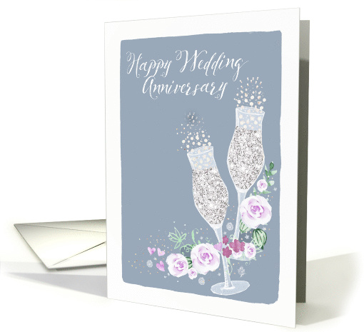 Christian, Happy Wedding Anniversary, Faux Silver card (1527734)