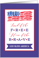 God Bless America, Religious, 4th of July, Red, White, Blue card