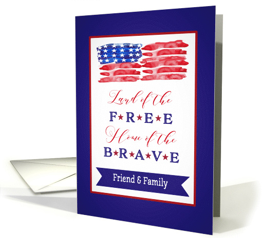 Friend & Family, Happy 4th of July, Red, White, Blue card (1528834)