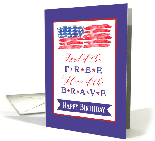 Happy Birthday, Happy 4th of July, Red, White, Blue card (1528856)