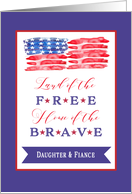 Daughter & Fiance, Happy 4th of July, Stars and Stripes card