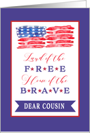 Dear Cousin, Happy 4th of July, Stars and Stripes card