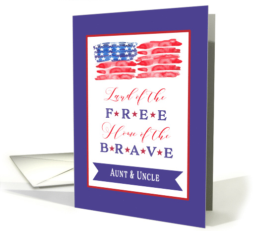 Aunt & Uncle, Happy 4th of July, Stars and Stripes card (1529230)