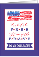 To my Colleague, Happy 4th of July, Stars and Stripes card