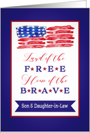 Dear Son and Daughter-in-Law, Happy 4th of July, Stars and Stripes card