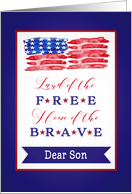 Dear Son, Happy 4th of July, Stars and Stripes card