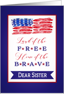 Dear Sister, Happy 4th of July, Stars and Stripes card