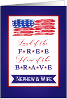 Nephew and Wife, Happy 4th of July, Stars and Stripes card