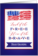 Dear Grandpa, Happy 4th of July, Stars and Stripes card