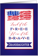 Granddaughter, Happy 4th of July, Stars and Stripes card