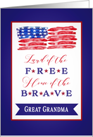 Great Grandma, Happy 4th of July, Stars and Stripes card