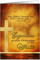 Congratulations, Ordination Priesthood, Cross, Scripture, Gold-Effect card