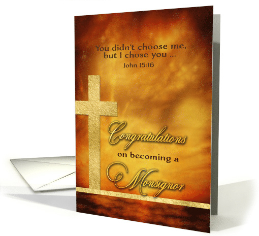Congratulations, Becoming Monsignor, Scripture, Gold-Effect card