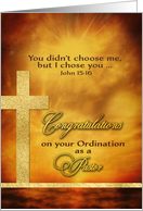 Congratulations, Ordination, Pastor, Scripture, Gold-Effect card