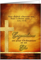 Congratulations, Ordination, Elder, Scripture, Gold-Effect card