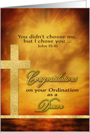 Congratulations, Ordination, Deacon, Scripture, Gold-Effect card