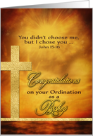 Congratulations, Ordination, Bishop, Scripture, Gold-Effect card