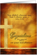 To my Niece, Congratulations, Ordination, Scripture, Gold-Effect card