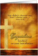 To my Grandson, Congratulations, Installation, Scripture, Gold-Effect card