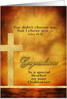 To my Brother, Congratulations, Ordination, Gold-Effect card