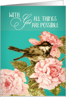 With God All Things Are Possible, Christian Encouragement, Sparrow card