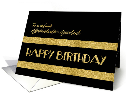 Administrative Assistant, Happy Birthday, Corporate, Gold-Effect card