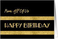 From All Of Us, Happy Birthday, Corporate, Gold-Effect card