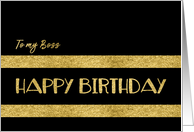 To my Boss, Happy Birthday, Corporate, Gold-Effect card