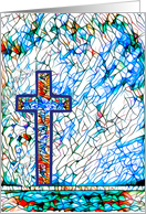 Blank Note Card, Christian, Cross, Stained Glass Window card