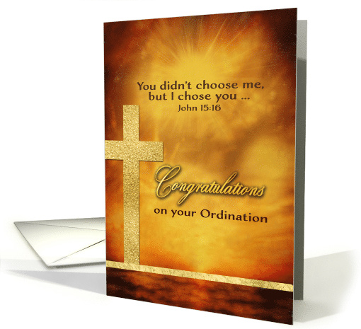 Congratulations Ordination, Christian, Gold-Effect card (1533572)
