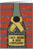 Happy Birthday in Italian, Tanti Auguri di Buon Compleanno, Champagne card
