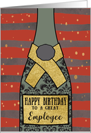 To a great Employee, Happy Birthday, Champagne, Sparkle-Effect card