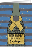 To a great Employee, Happy Birthday, Champagne, Sparkle-Effect card