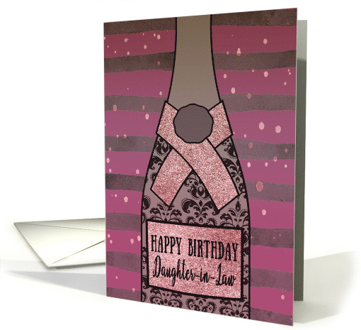Daughter-in-Law, Happy Birthday, Champagne, Sparkle-Effect card