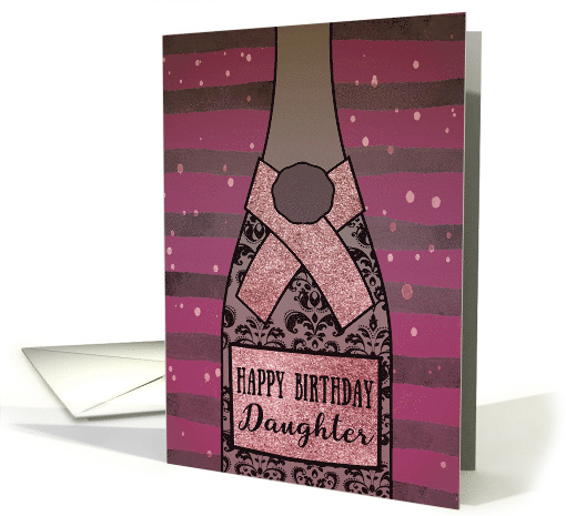 Daughter, Happy Birthday, Champagne, Sparkle-Effect card (1534840)