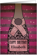 Name Customizable, Corporate, Birthday, Champagne, Foil-Effect card