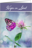 Psalm 42:5, Hope in God, Christian Encouragement, Butterfly and Flower card