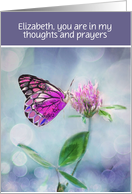 Customizable, Thinking of You, Christian, Butterfly and Flower card