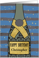 Customizable, Happy Birthday, Business, Champagne, Foil Effect card